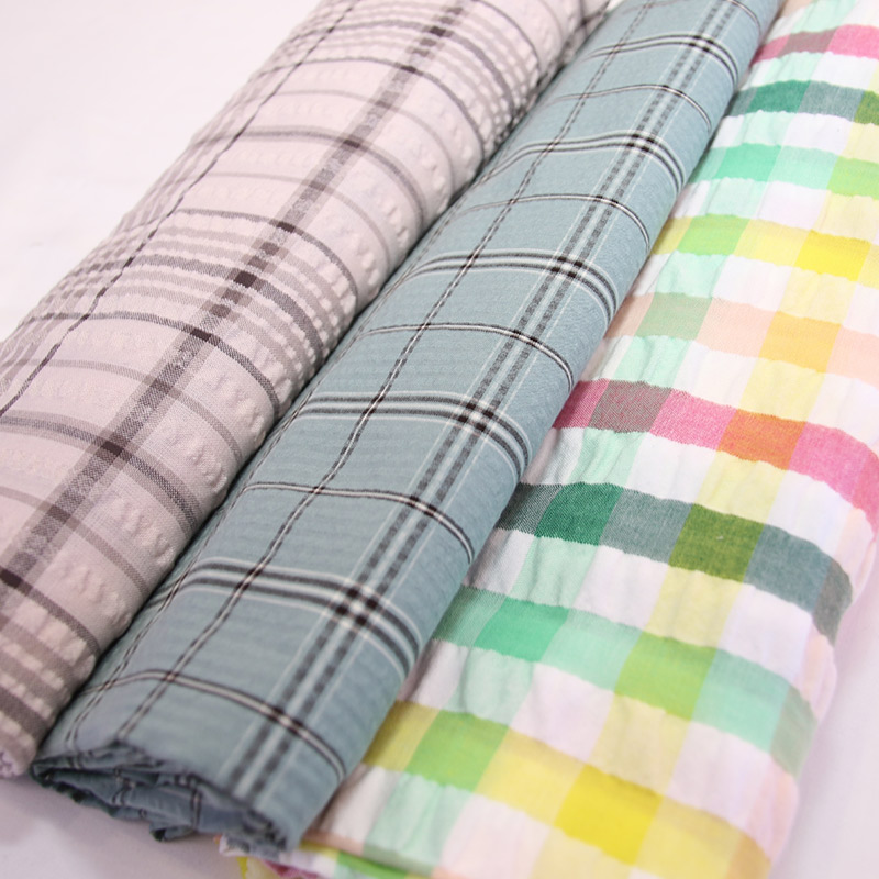 Linen Checkered Woven Fabric